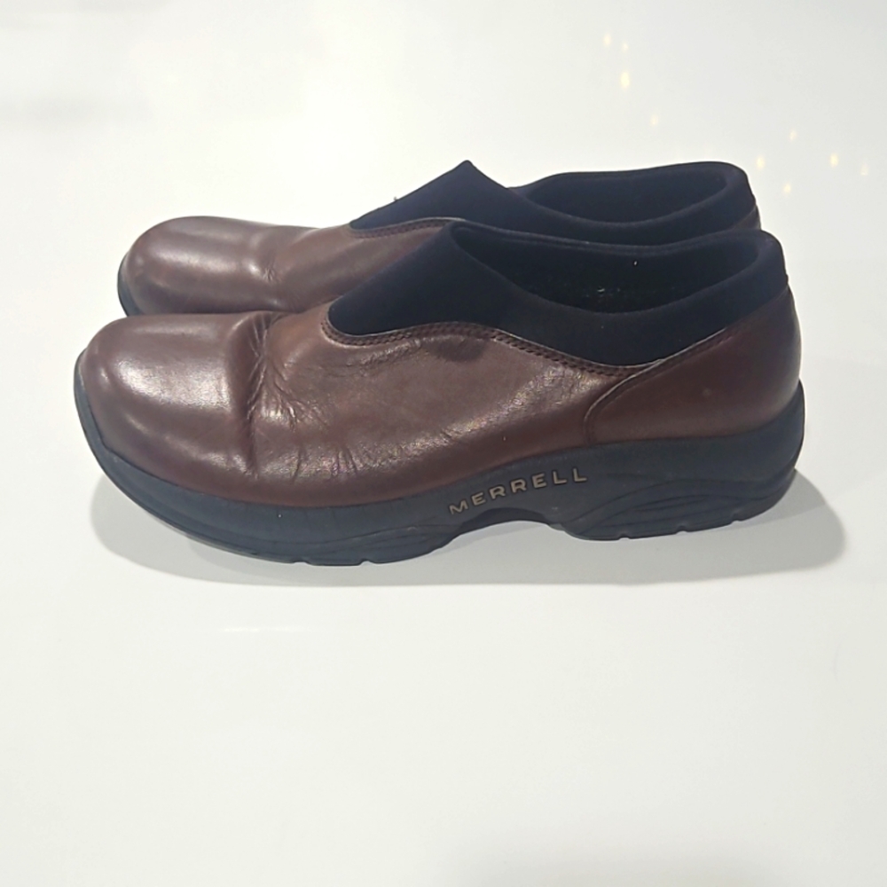 Merrell Men’s Primo Moc Leather Slip On Outdoor Shoes Brown Size 9